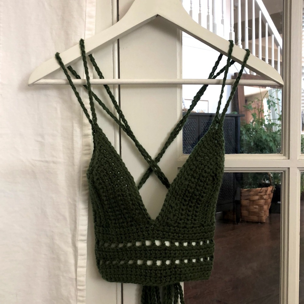 Bohemian Crochet Crop Top Handmade